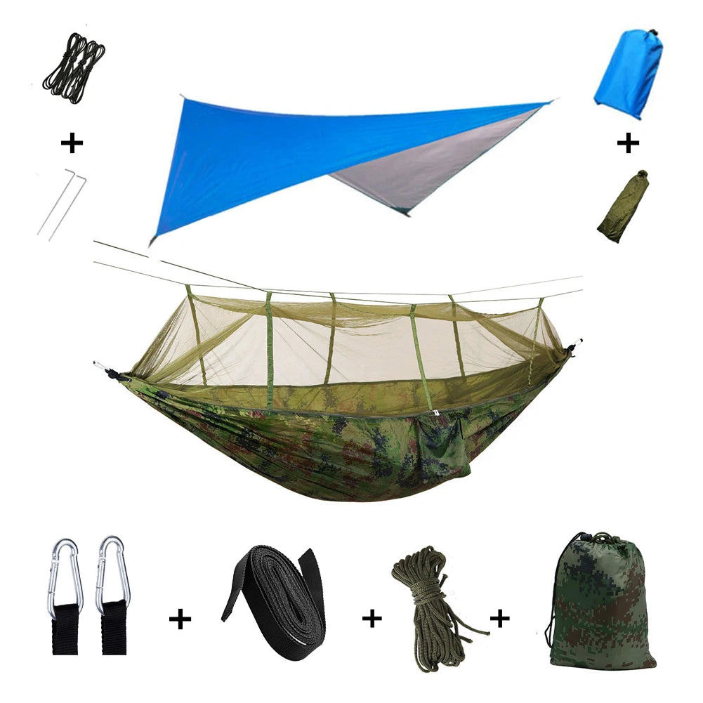 Anti Outdoor Camping Hammock With Mosquito Net And Rain Tent Equipment Supplies Shelters Camp Bed Survival Portable Hammock Wild Frontier Gear LLC