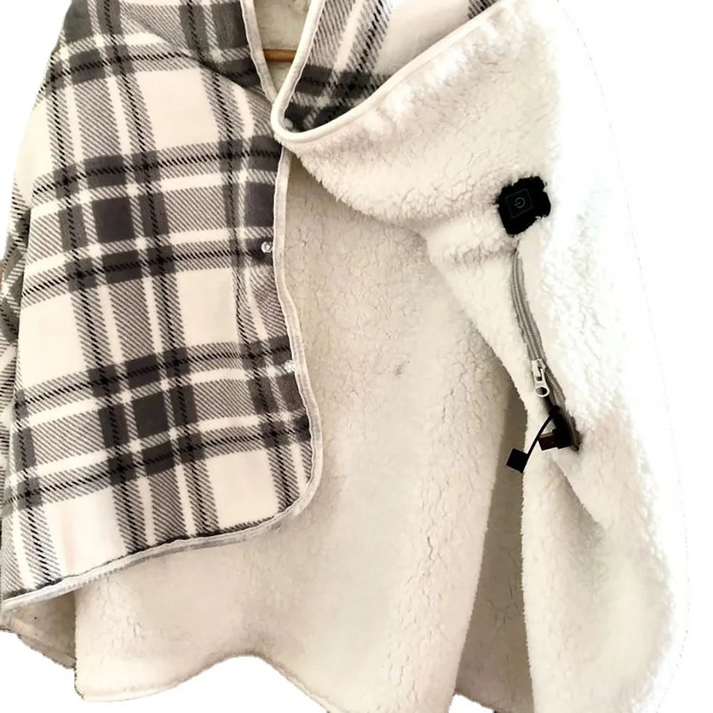 USB Charging Heated Blanket Shawl 3 Heating Levels Warm Carpet Wearable Electric Shawl for Outdoor Camping Home Office Sleeping Wild Frontier Gear LLC