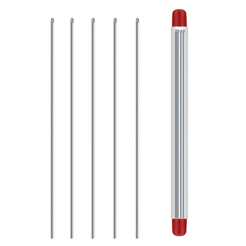 5 Pcs Worm Baiting Hollow Needle Bait Feeder Stainless Steel Upper Needles Bloodworm Bug Clip Fishing Accessories Drop Shipping
