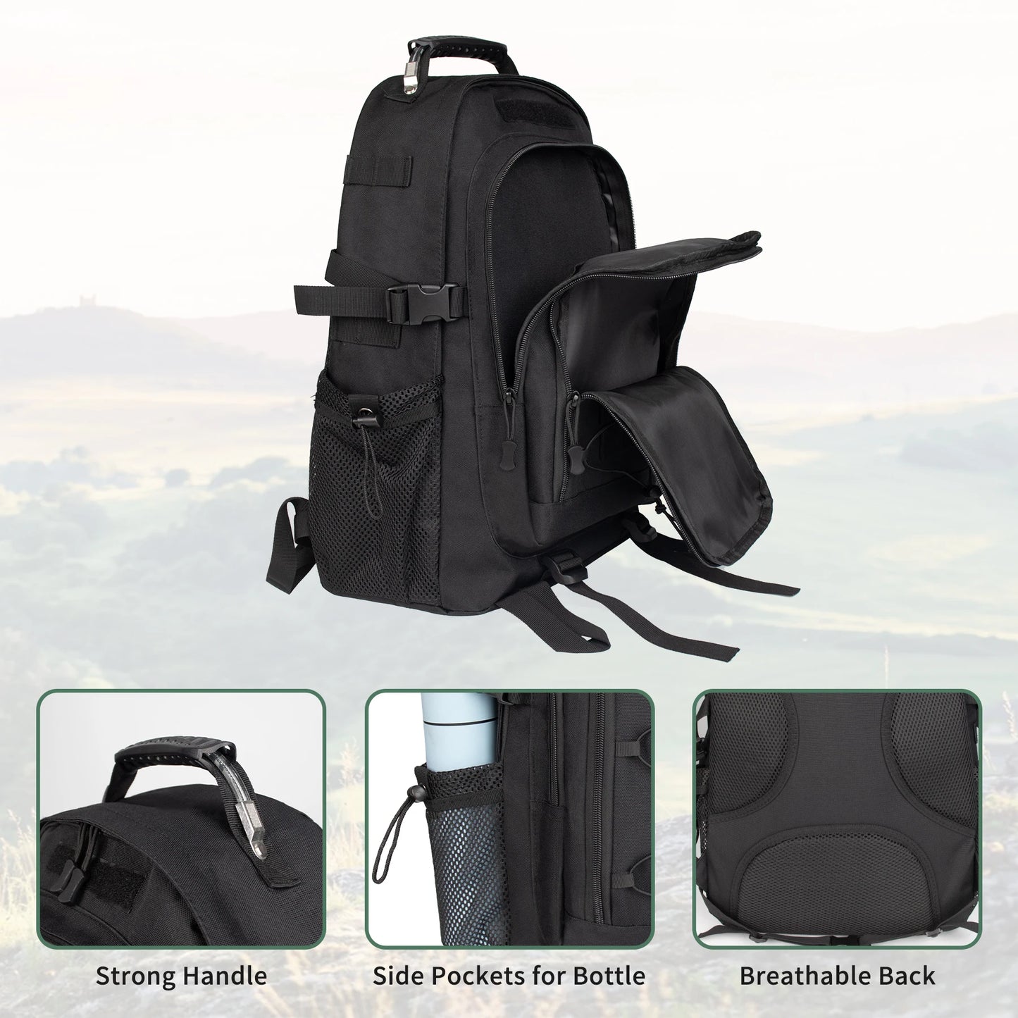 30L Hunting Rucksack Tactical Pack Backpack Waterproof Bug Out Bag Small Outdoor Hiking Camping Tactical Backpack Men's Travel