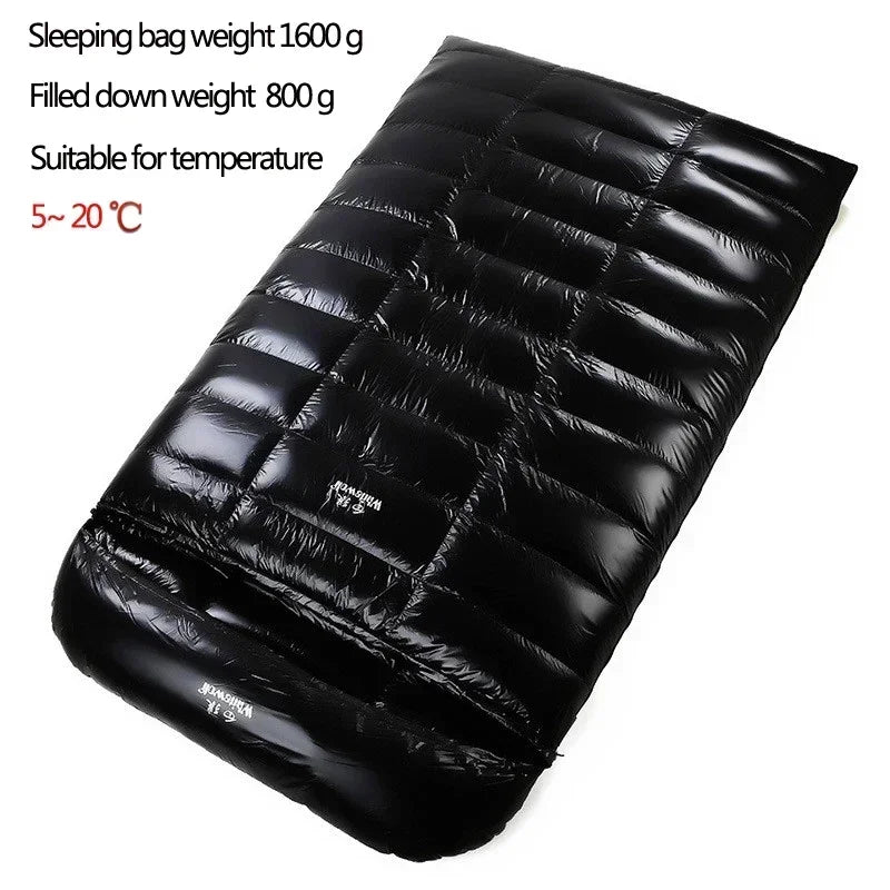 2 Person White Duck Down Filled Camping Or Home Sleeping Bag Thin Suitable For Warm Weather Size 220 X 130cm Large Space