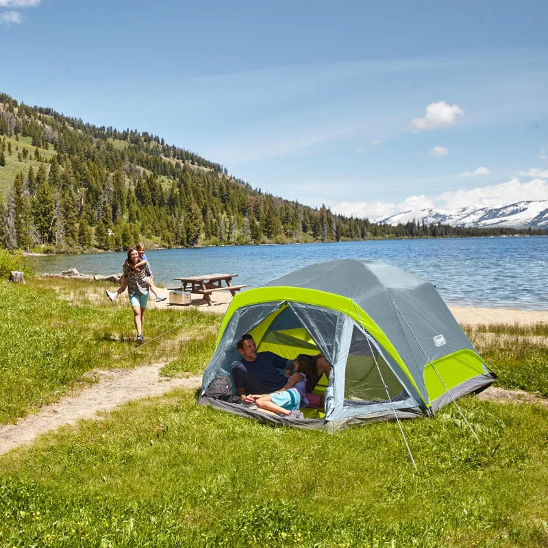 Coleman Skydome Camping Tent with Screen Room, Rock Grey,Style: 4-person Wild Frontier Gear LLC