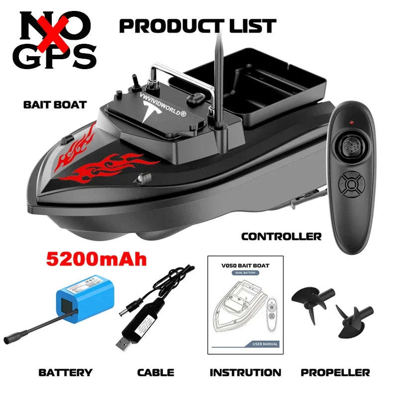 VWVIVIDWORLD Brand,High Quality,2024 New,Dual Battery,Long Battery Life,Large Capacity,RC Bait Boat,Remote Control Bait Boat