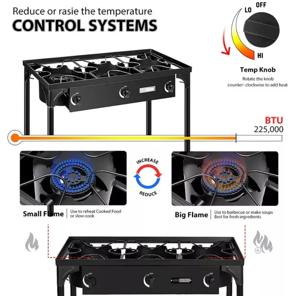 Professional Outdoor Stove Propane Burner Portable Cooker Grill, Camping Burner With Listing Regulator Wild Frontier Gear LLC
