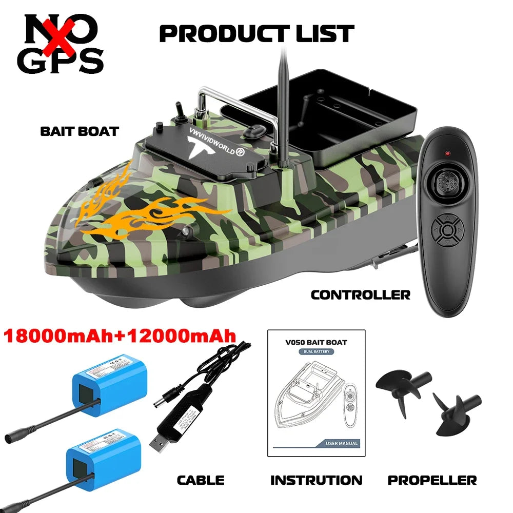 VWVIVIDWORLD Brand,High Quality,2024 New,Dual Battery,Long Battery Life,Large Capacity,RC Bait Boat,Remote Control Bait Boat