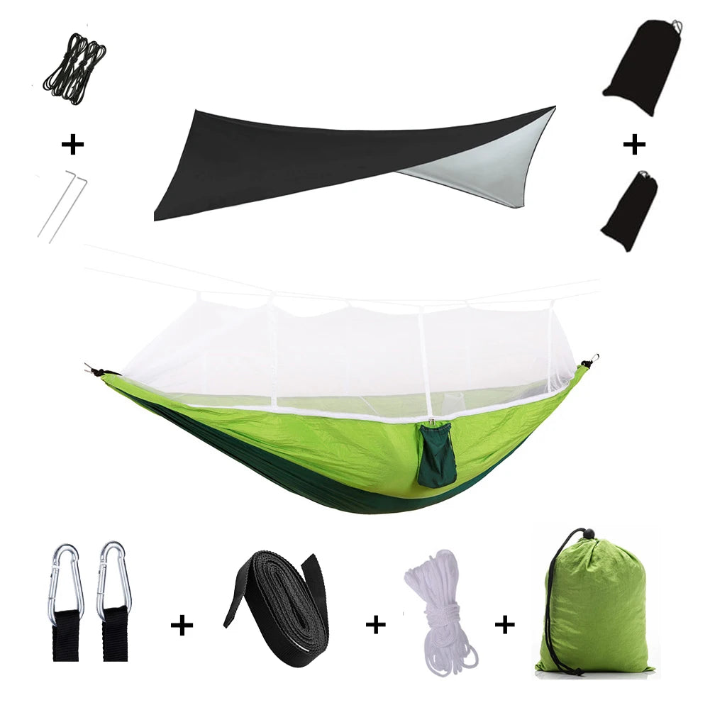 Anti Outdoor Camping Hammock With Mosquito Net And Rain Tent Equipment Supplies Shelters Camp Bed Survival Portable Hammock Wild Frontier Gear LLC