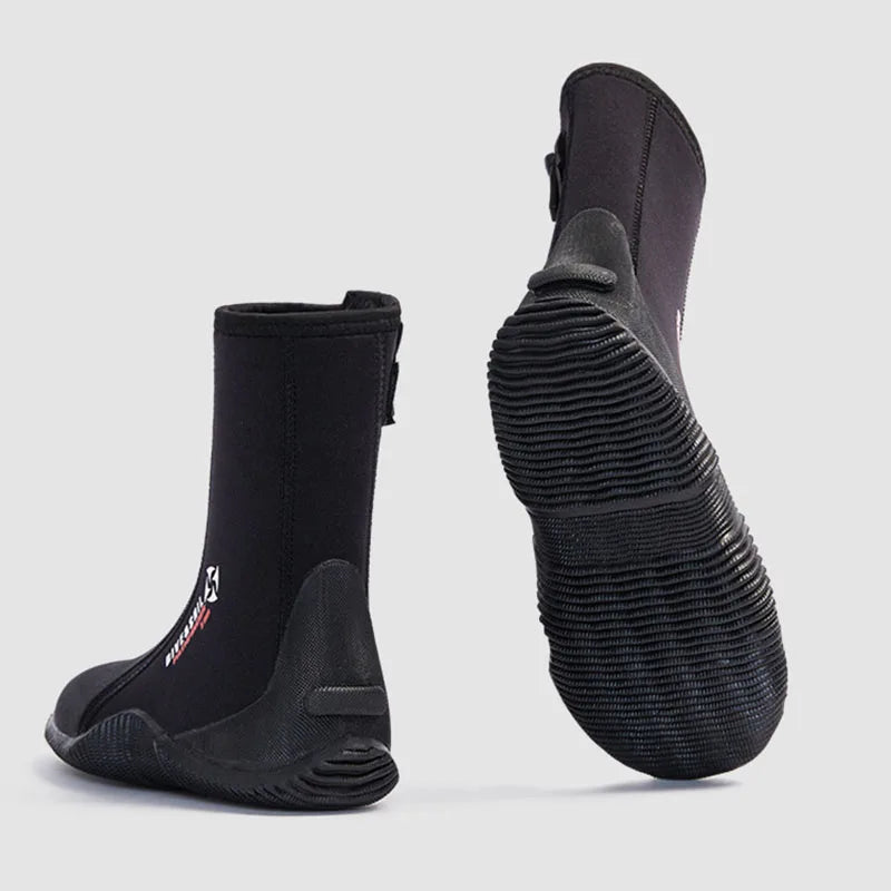 Oulylan Zipper For Surf Scuba 1 Pair Premium Neoprene Diving Boot 5m Water Shoes Wetsuit Booties With Anti-Slip Rubber Sole