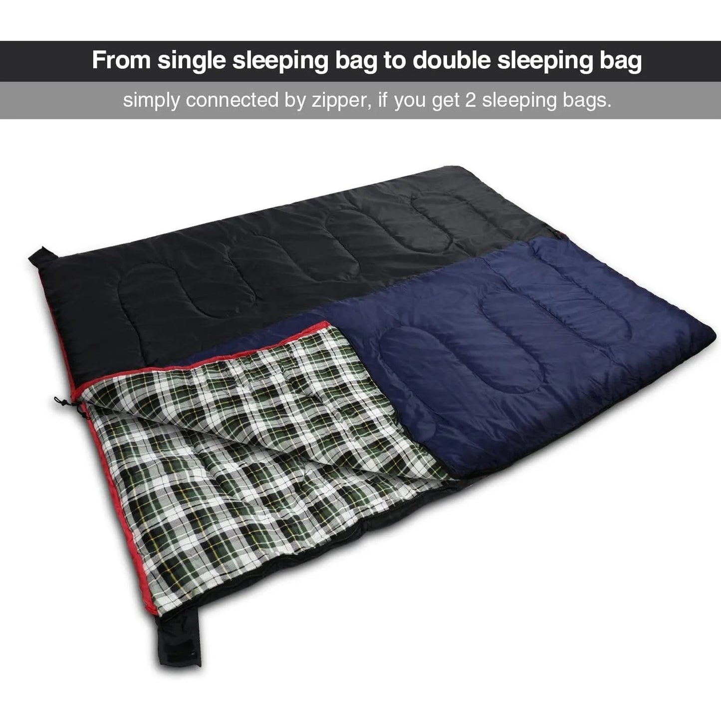 REDCAMP Cotton Flannel Sleeping Bag for Camping Backpacking, Adults Cold Weather Envelope Sleeping Bags with 2/3/4lbs Filling Wild Frontier Gear LLC