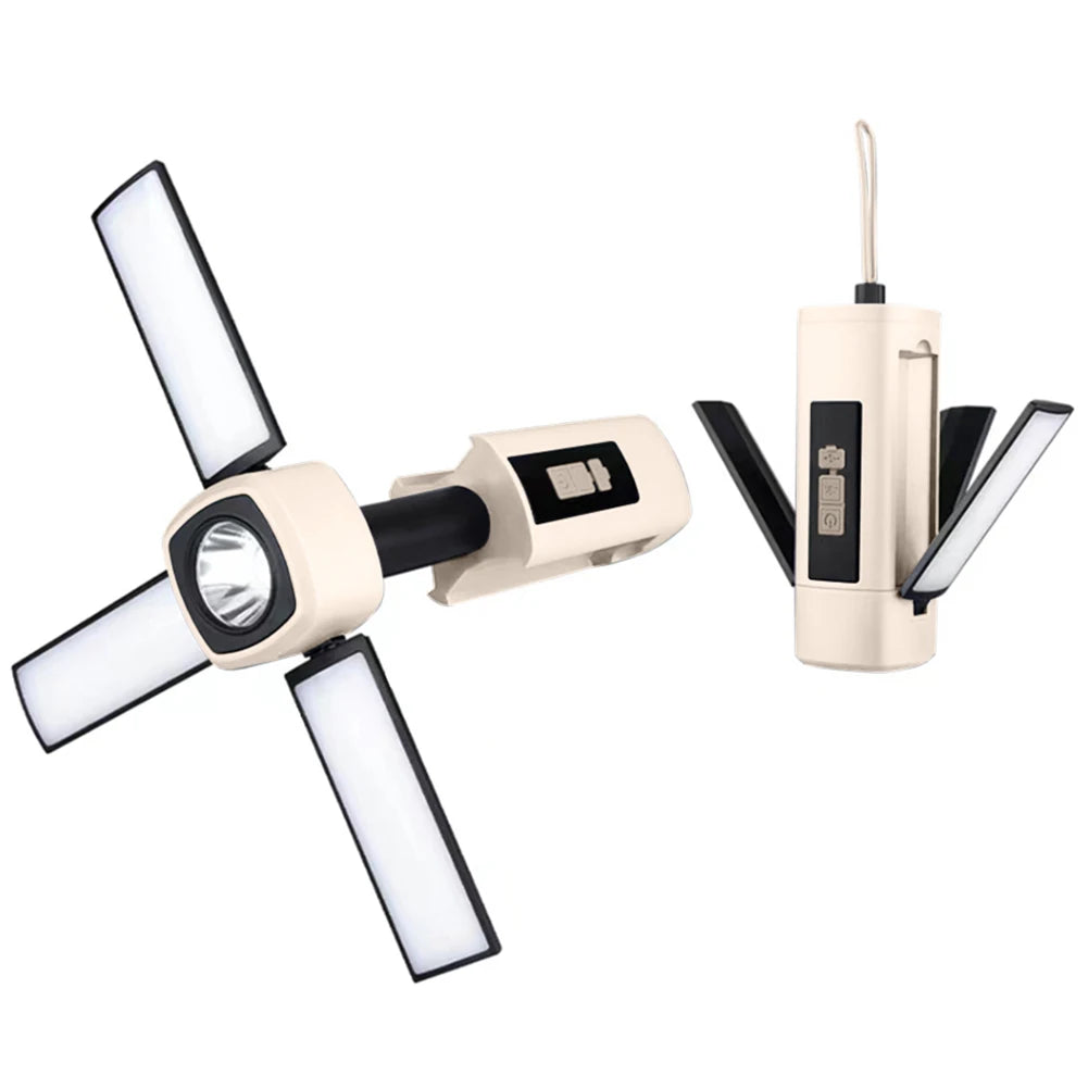 High Power Foldable 3 Light Modes Portable Lantern Digital Display 360° Rotation Lamp Strong Magnetic Attract for Emergency Camp