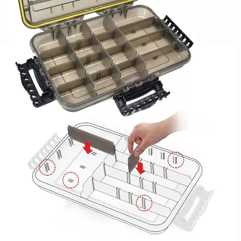Waterproof Fishing Tackle Box Fishing Lure Bait Storage Case Portable Fishing Gear Accessories Box