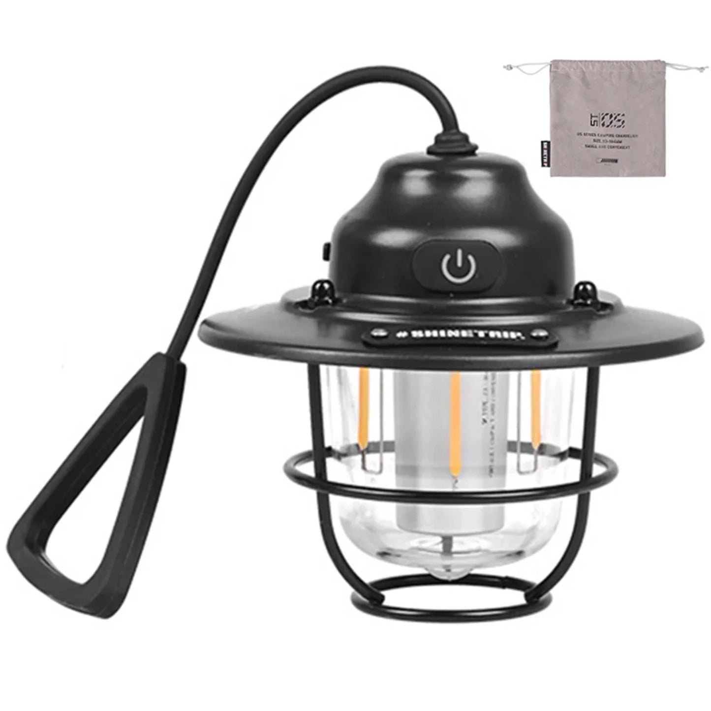 Camping Lamp 1200mAh Emergency Light Lantern Stepless Dimming Retro Atmosphere Chandelier Type C Charging Fishing Hiking