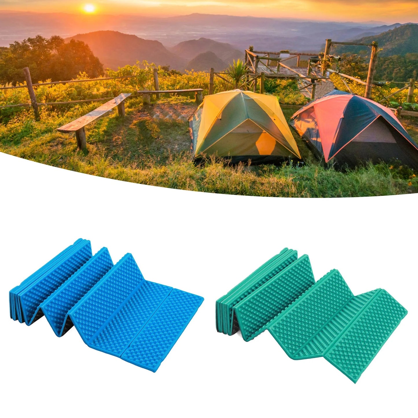 Double Egg Crate Sleeping Pad Foldable Thickened Foam Sleep Mat for Outdoor Camping 186x57CM Sleeping Pad Egg Crate Sleeping Pad Wild Frontier Gear LLC