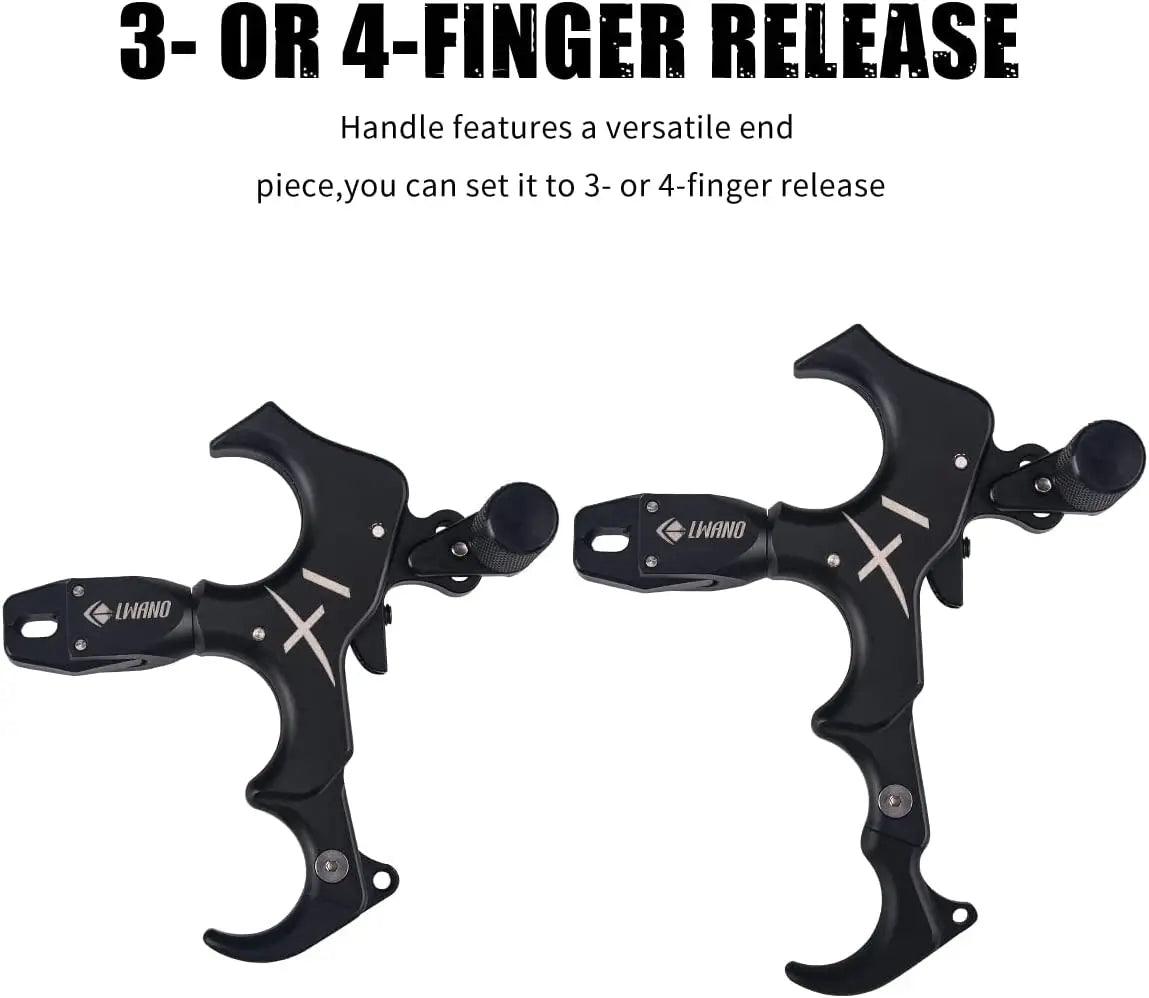 Compound Bow Thumb Bow Release, 3&4 Finger Grip Adjustable Archery Release Aids - Wild Frontier Gear LLC