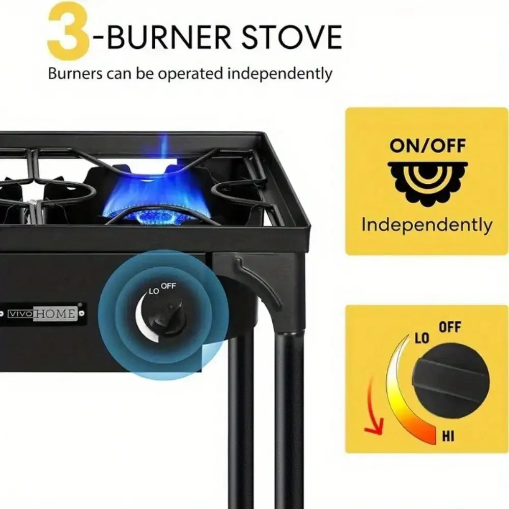 Professional Outdoor Stove Propane Burner Portable Cooker Grill, Camping Burner With Listing Regulator Wild Frontier Gear LLC