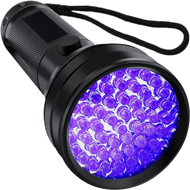 395nm UV Flashlight Black Light Waterproof 51 LED Flashlight Set with AA Battery for Home & Hotel Inspection Pet Urine Detector