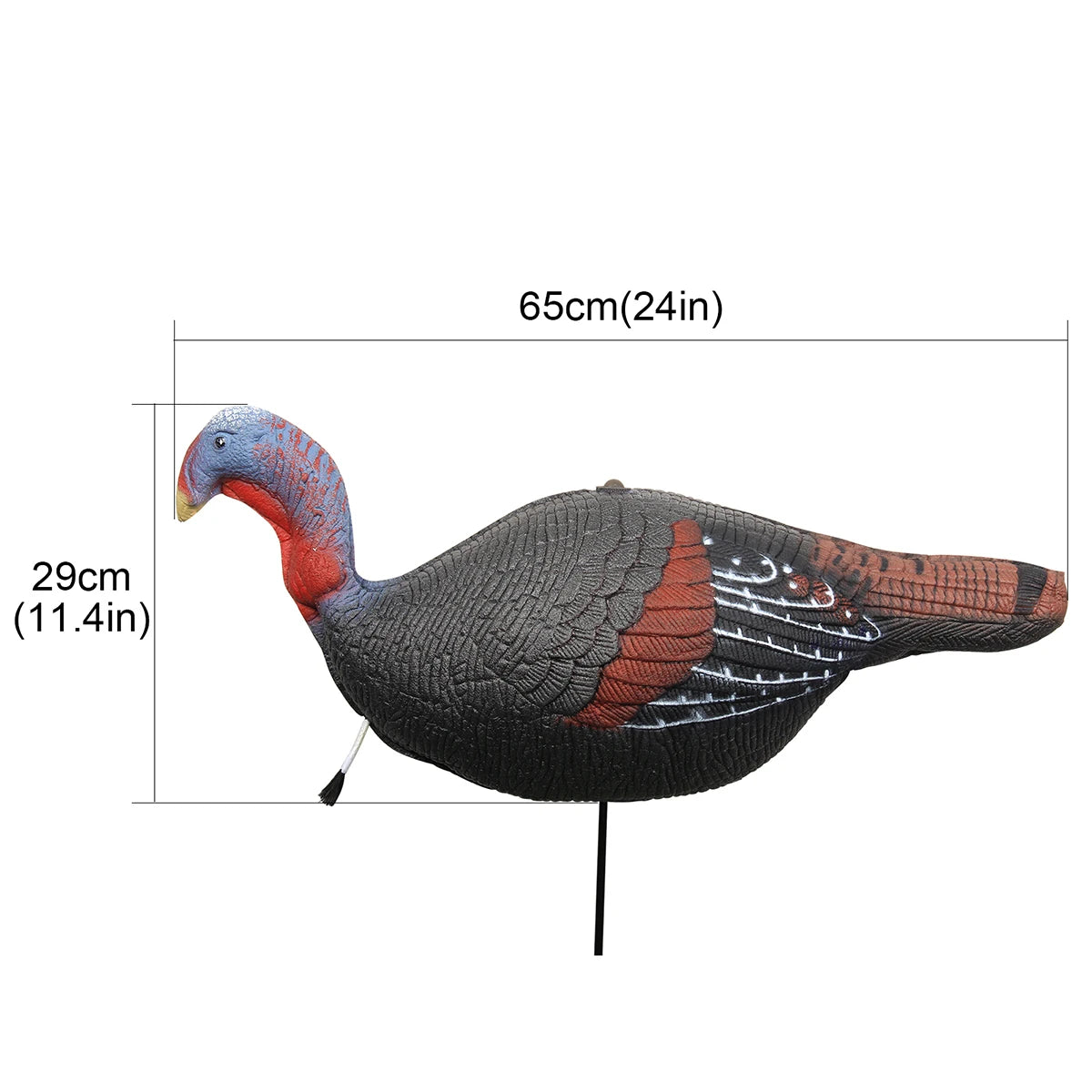 1 Pair Lifelike Collapsible Jake & Hen Turkeys Decoy for Hunting with Stakes Carry Bag Collapsible Lightweight