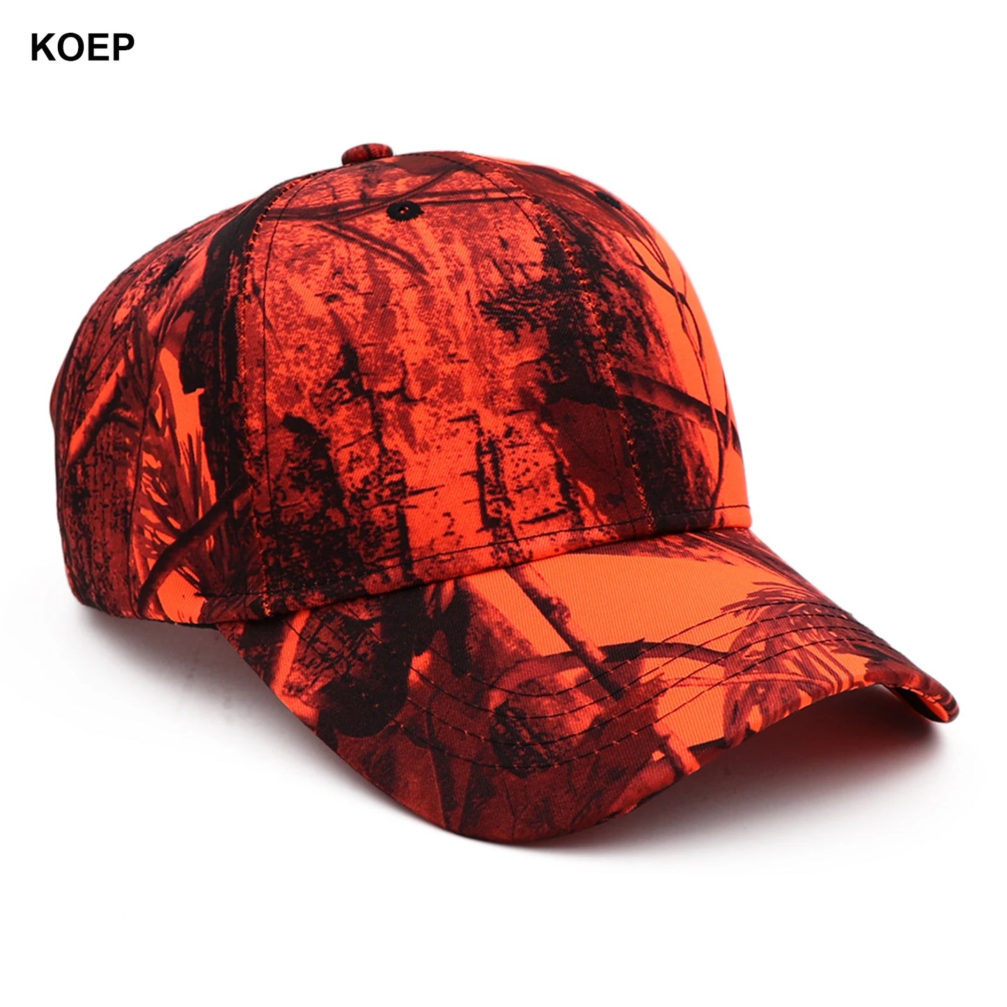 KOEP Jungle Tree Orange Camouflage Cotton Dad Snapback Hat Outdoor Fishing Baseball Cap Hunting Hat KBRT5