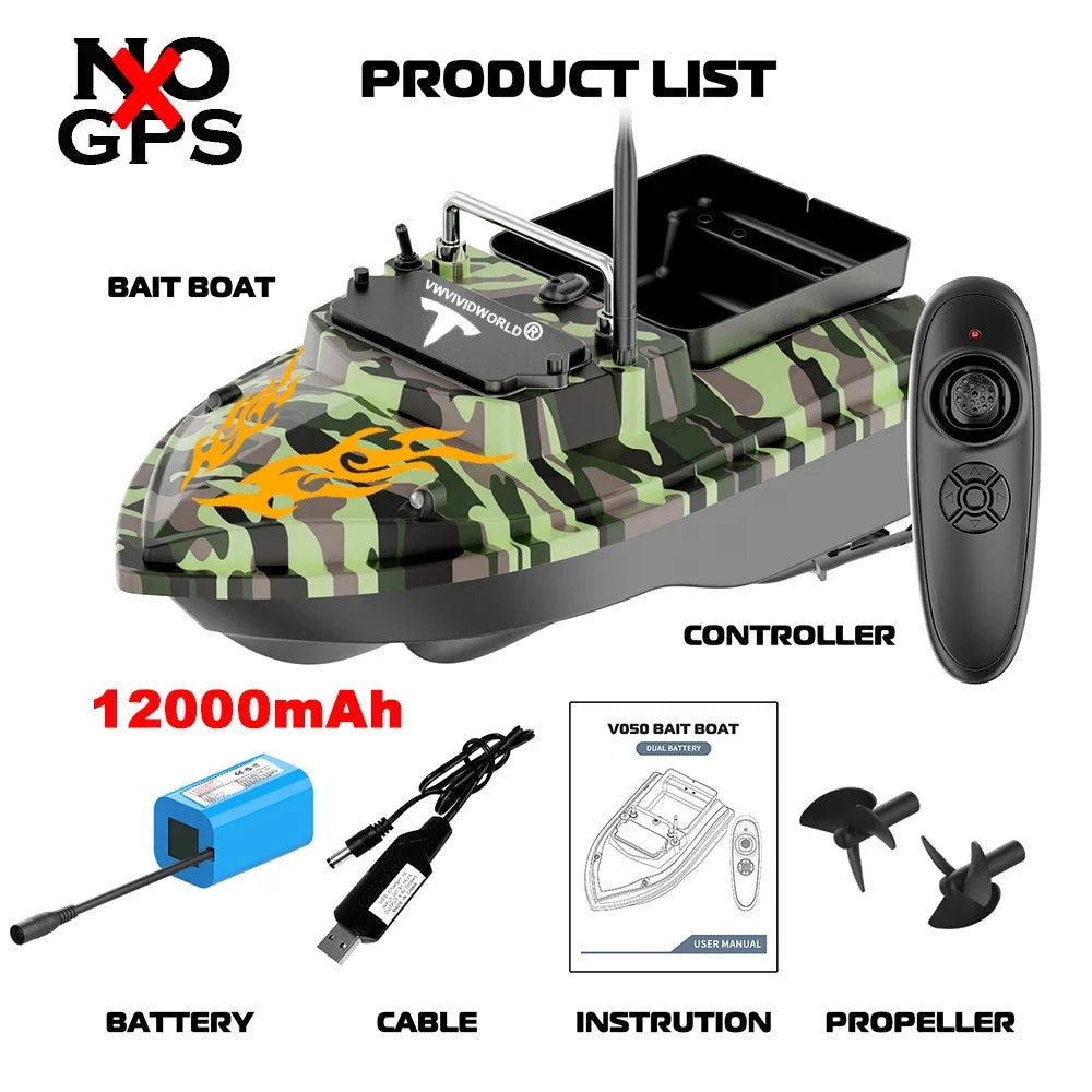 VWVIVIDWORLD Brand,High Quality,2024 New,Dual Battery,Long Battery Life,Large Capacity,RC Bait Boat,Remote Control Bait Boat