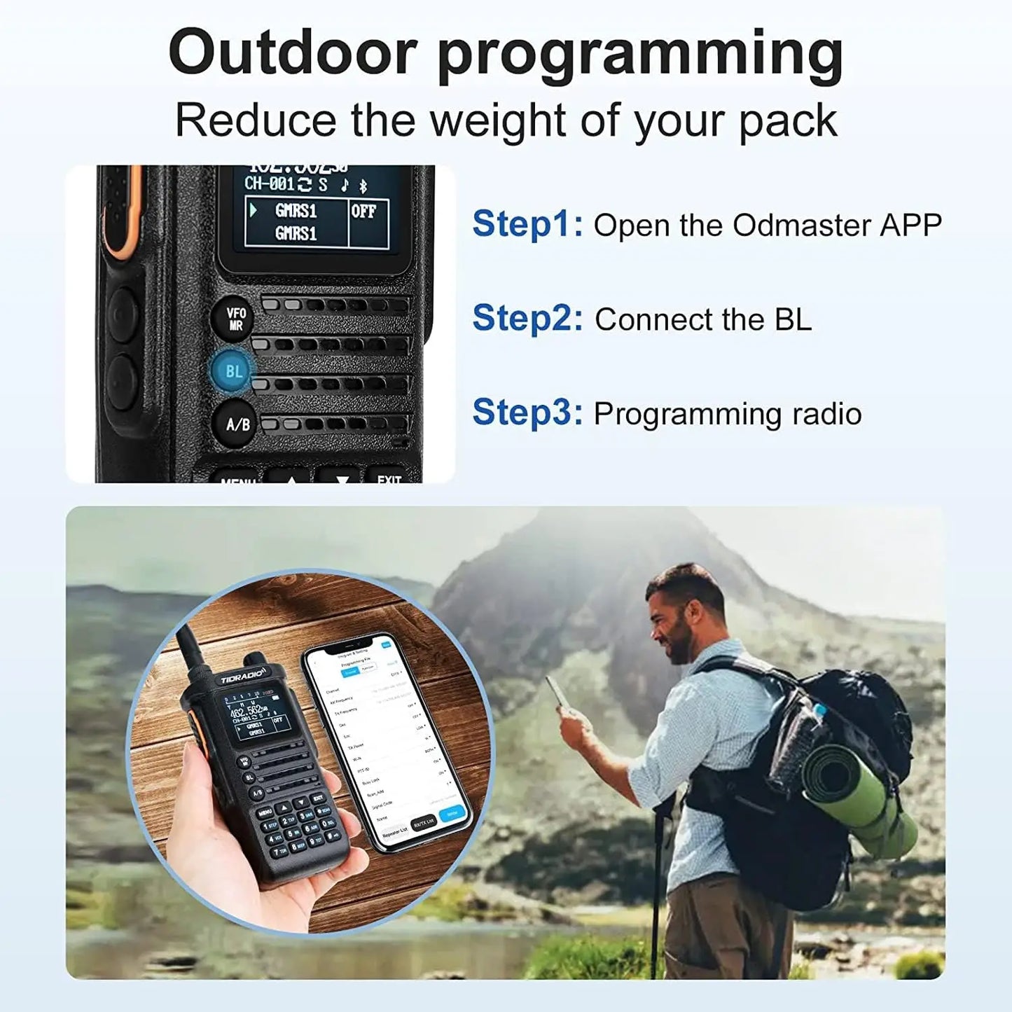 2nd Gen TIDRADIO TD H8 10W Profession Walkie Talkie Long Range Emergency Radio Portable Two Way Radio Receiver HAM GMRS