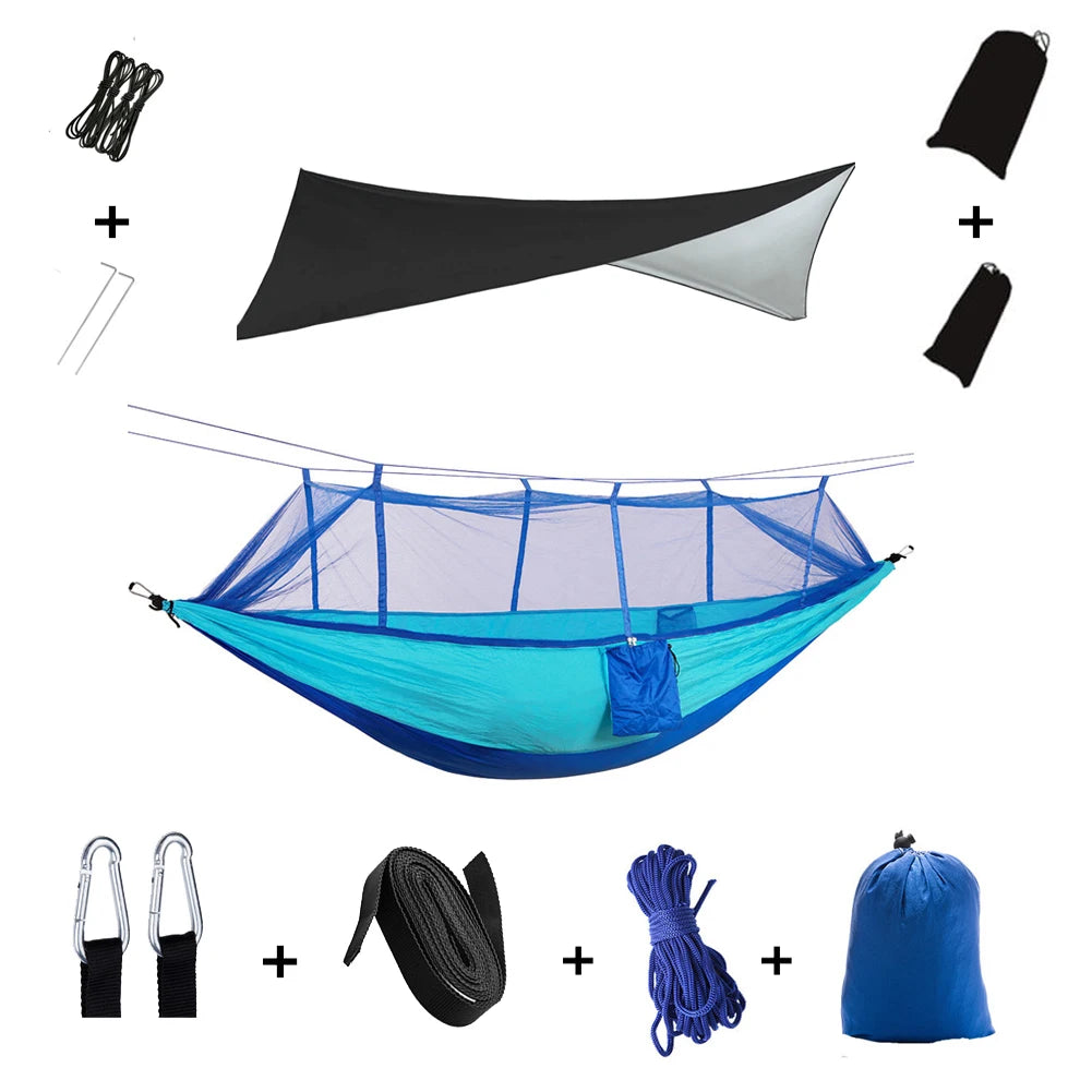 Anti Outdoor Camping Hammock With Mosquito Net And Rain Tent Equipment Supplies Shelters Camp Bed Survival Portable Hammock Wild Frontier Gear LLC