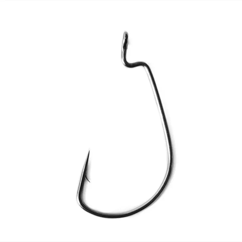 50PC High Strength Crank Hook Barbed Hook Carbon Steel Fishing For Soft Fishing Lure Wide Belly Crank Hooks Fishing Accessories