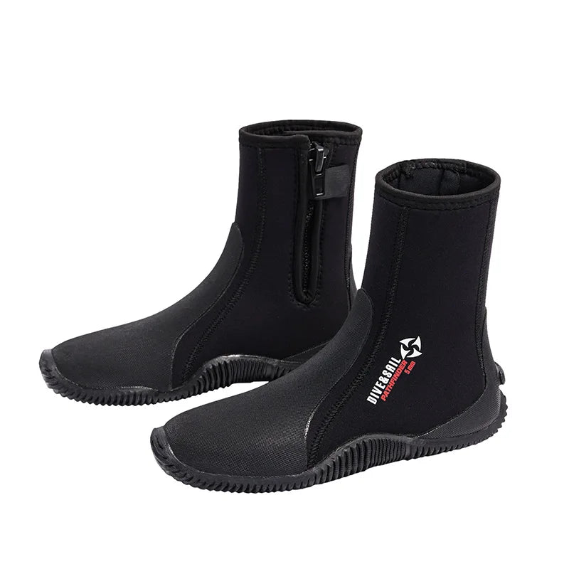 Oulylan Zipper For Surf Scuba 1 Pair Premium Neoprene Diving Boot 5m Water Shoes Wetsuit Booties With Anti-Slip Rubber Sole