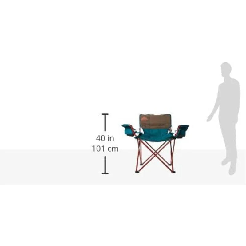 Kelty Deluxe Lounge Chair – Folding Outdoor Camp Chair, Insulated Cupholders, Customized Recline, Steel Frame Wild Frontier Gear LLC