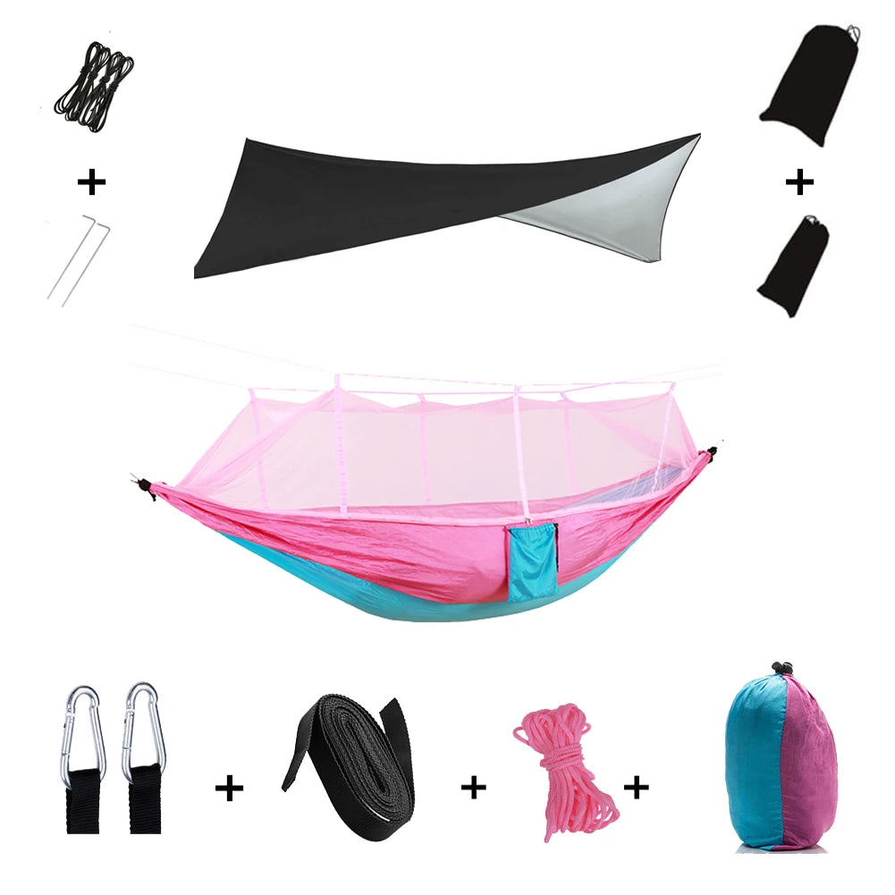 Anti Outdoor Camping Hammock With Mosquito Net And Rain Tent Equipment Supplies Shelters Camp Bed Survival Portable Hammock Wild Frontier Gear LLC