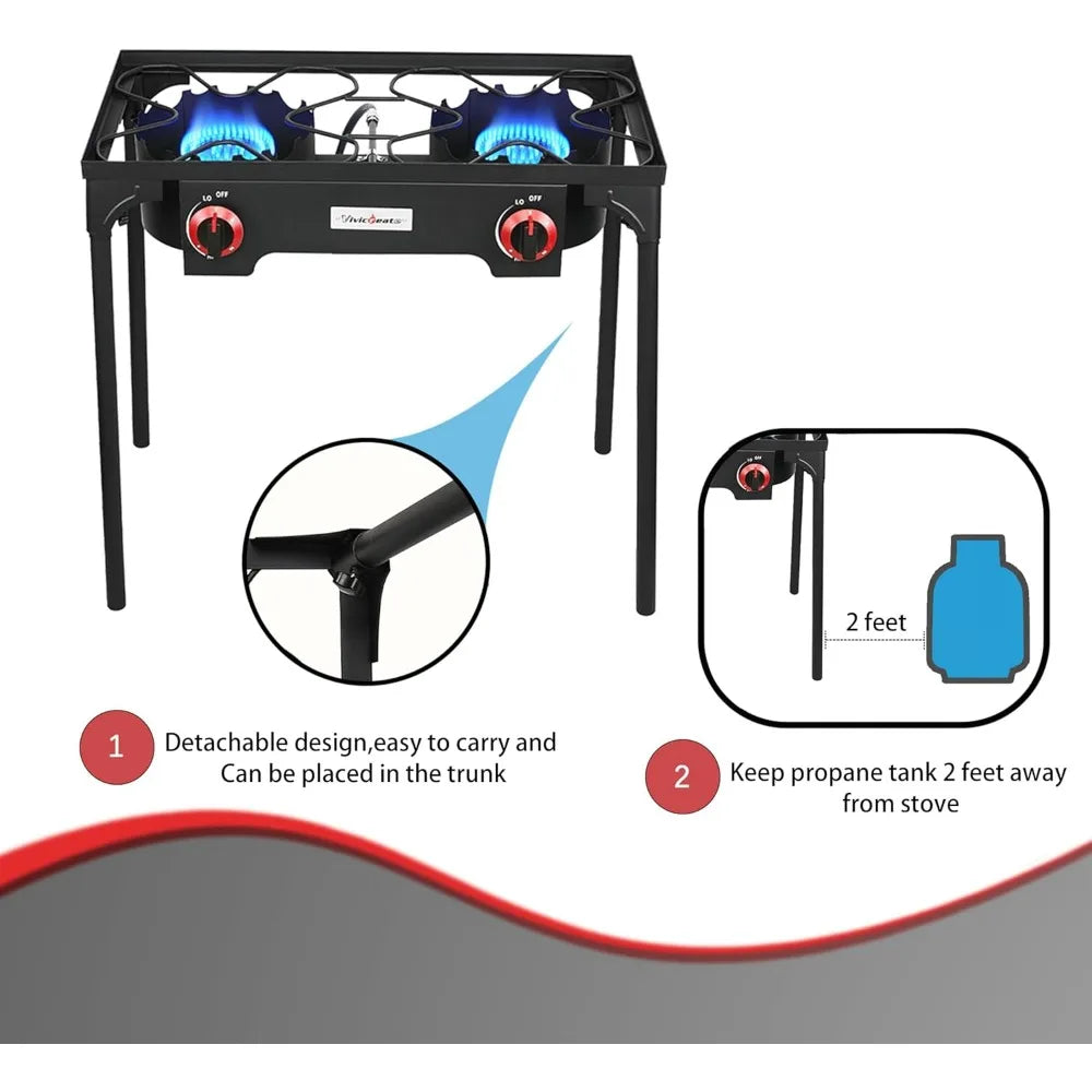 Propane Gas 20 PSIG high pressure regulator outdoor camping camp garden BBQ grill stove burner, Gas Stove Wild Frontier Gear LLC