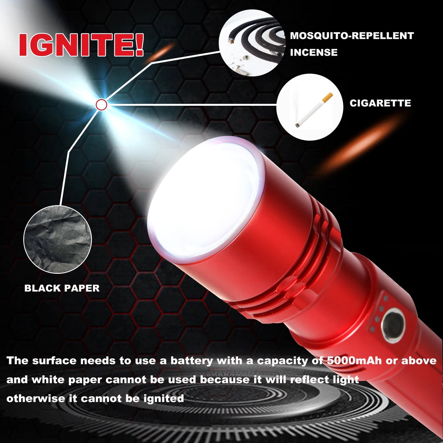 Shan bao 3800LM flashlight zoomablestrong light focusing light source canignite flames plastic bags(customizedlogo/blessing)