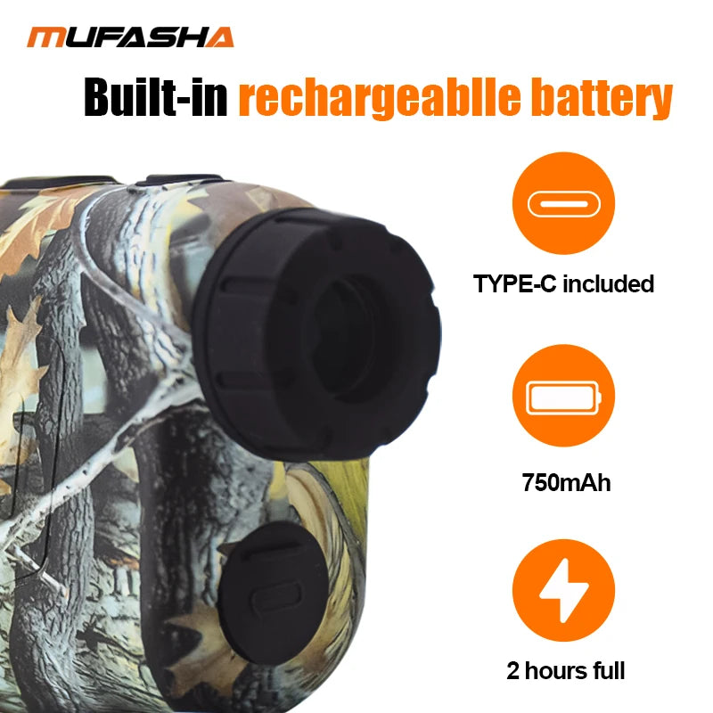 MUFASHA Hunting Laser Rangefinder Ramp Compensation Angle Height Measurement Vibrations Feedback Laser Distance meter