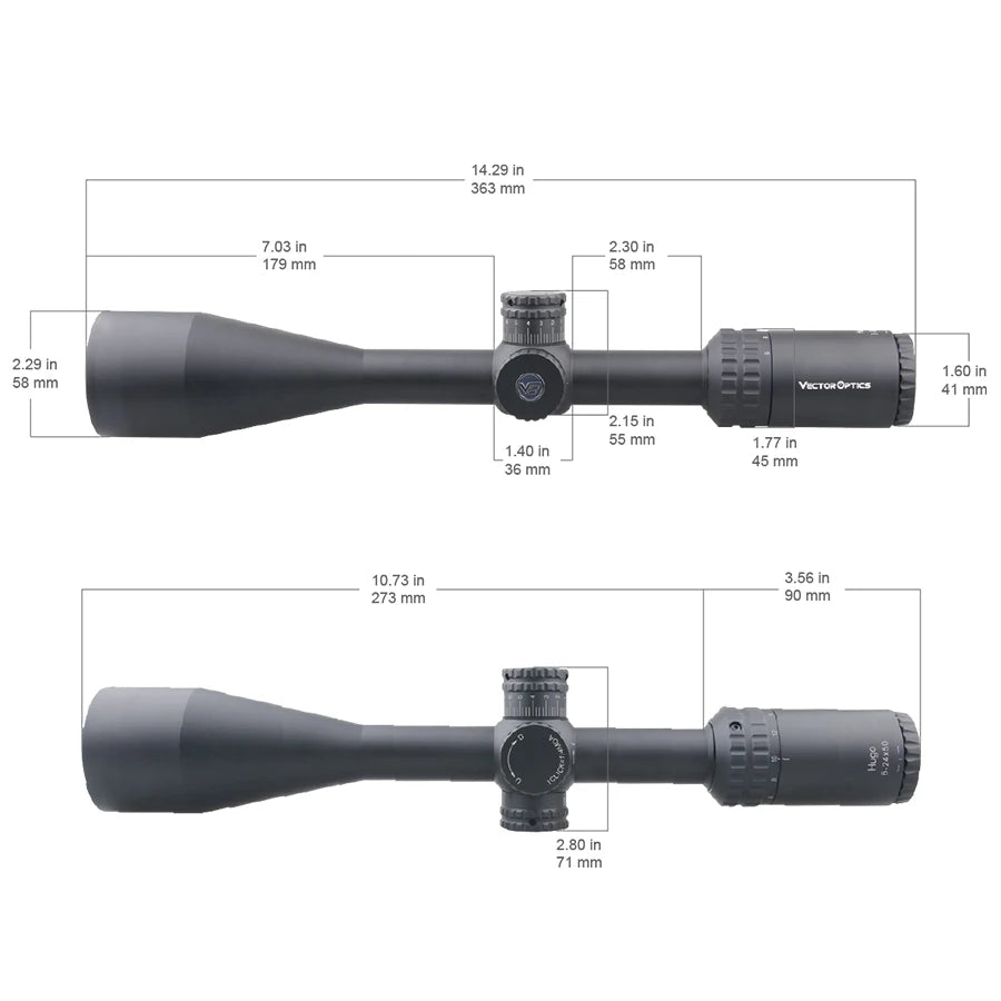 Vector Optics 6-24X50 Sfp Riflescope with Parallax Setting Tactical Sights Hunting Collimator .22Wmr & .308Win 750G Shock Proof