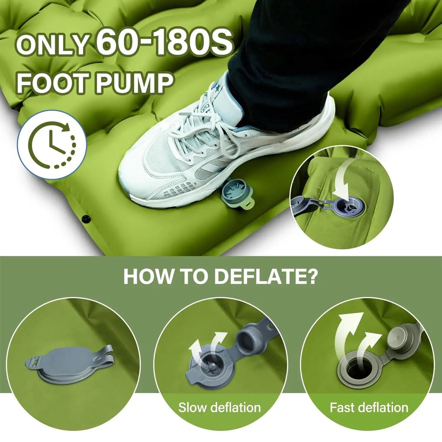 WESTTUNE Inflatable Mattress 4" Thick for 2 Person with Pillow Built-in Foot Pump Double Sleeping Pad for Backpacking Hiking Wild Frontier Gear LLC