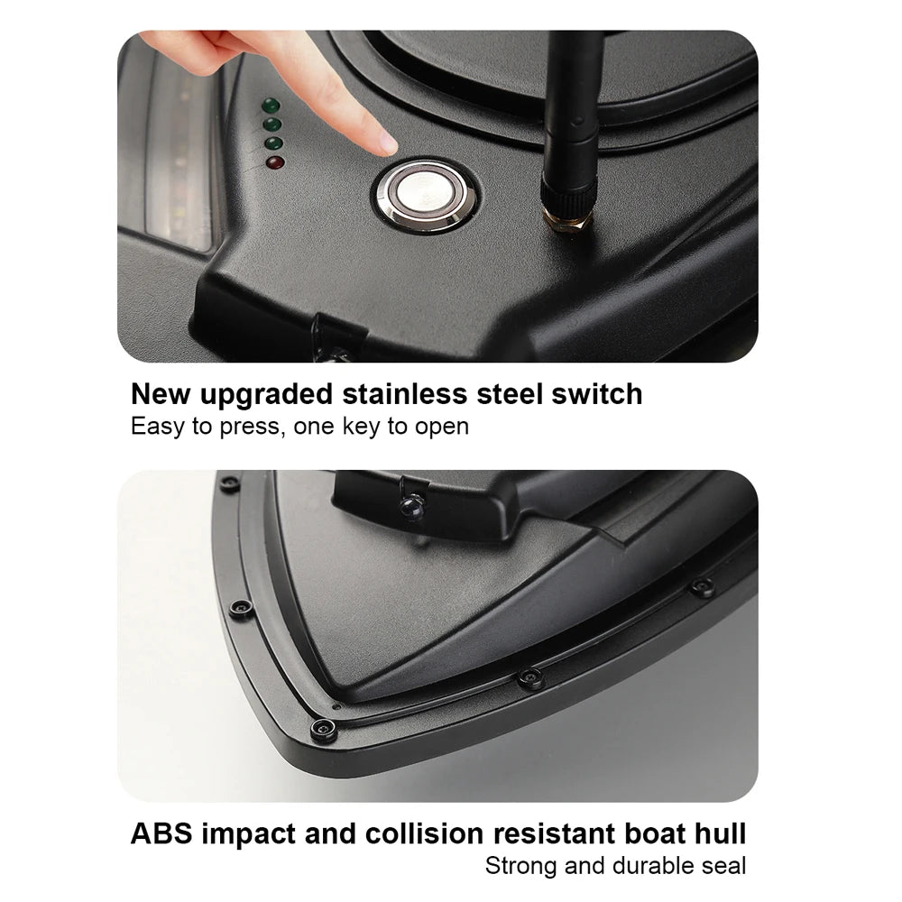 Fishing Bait Boat 500m Remote Control Bait Boat Dual Motor Fish Finder 1.5KG Loading Support Automatic Cruise with LED Light