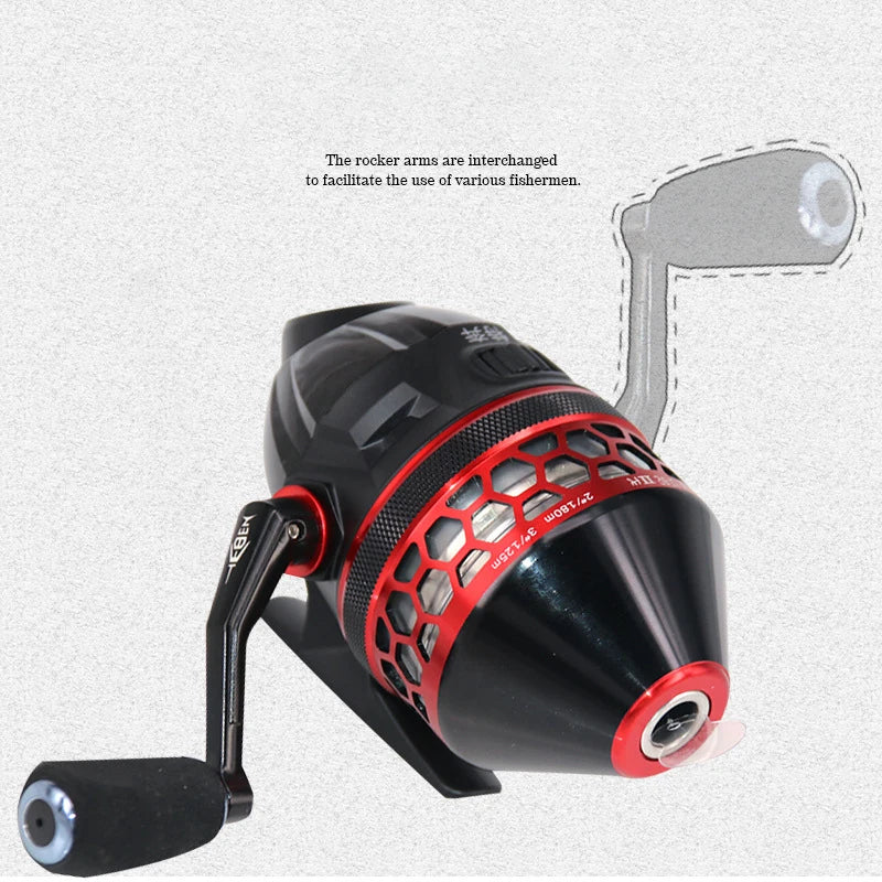 DEUKIO Slingshot Fishing Reel 4.0:1 High Speed Reel Left Right Hand Catapult Hunting Shooting Closed Reel