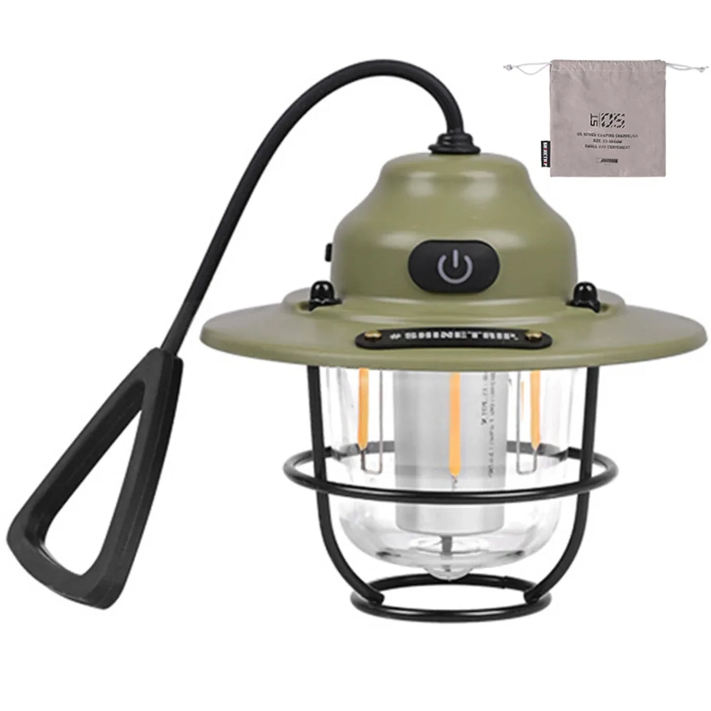 Camping Lamp 1200mAh Emergency Light Lantern Stepless Dimming Retro Atmosphere Chandelier Type C Charging Fishing Hiking