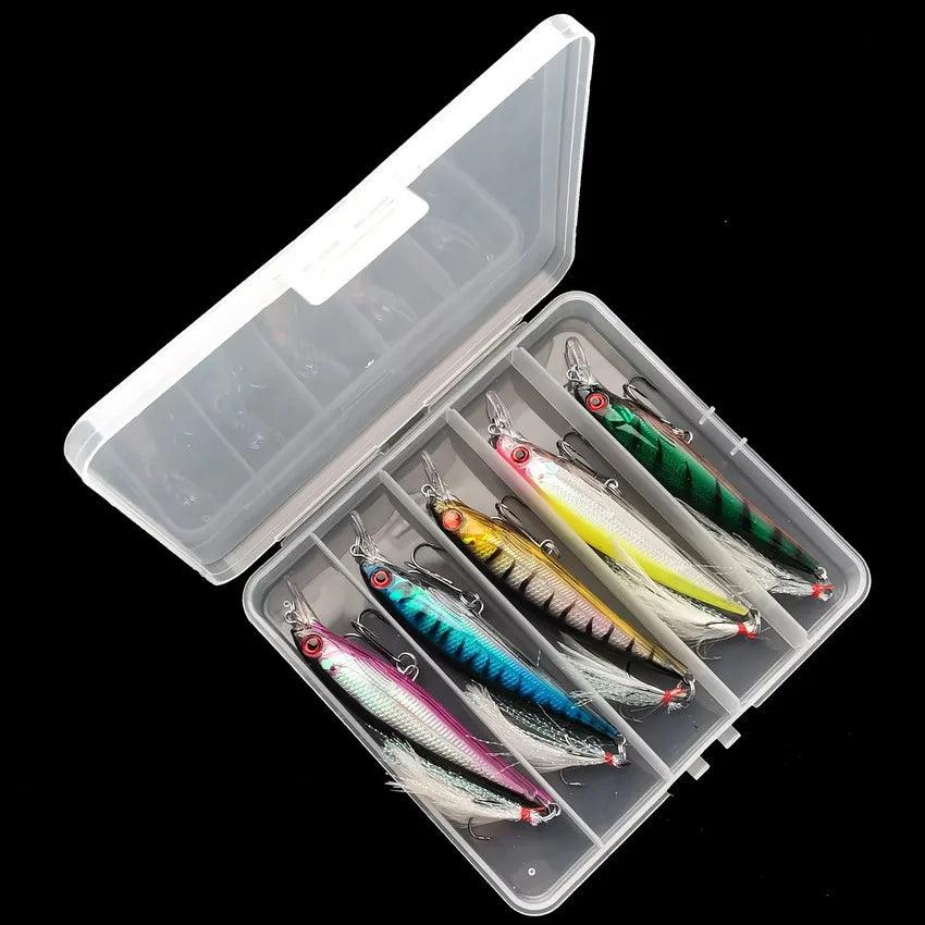Aorace 5-Pack Laser 3D Bionic Minnow Fishing Lures - 13.3g Hard Bait with Feather Treble Hooks for Optimal Performance - Wild Frontier Gear LLC