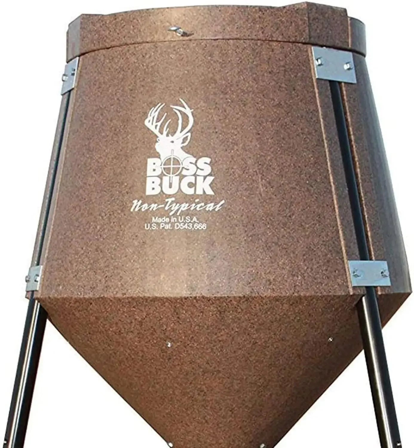 200 LB Deer Feeder/Hunting Durable Plastic UV Protected Windproof Waterproof Gravity Feed System w/ Protein 3 Feed Tubes Head