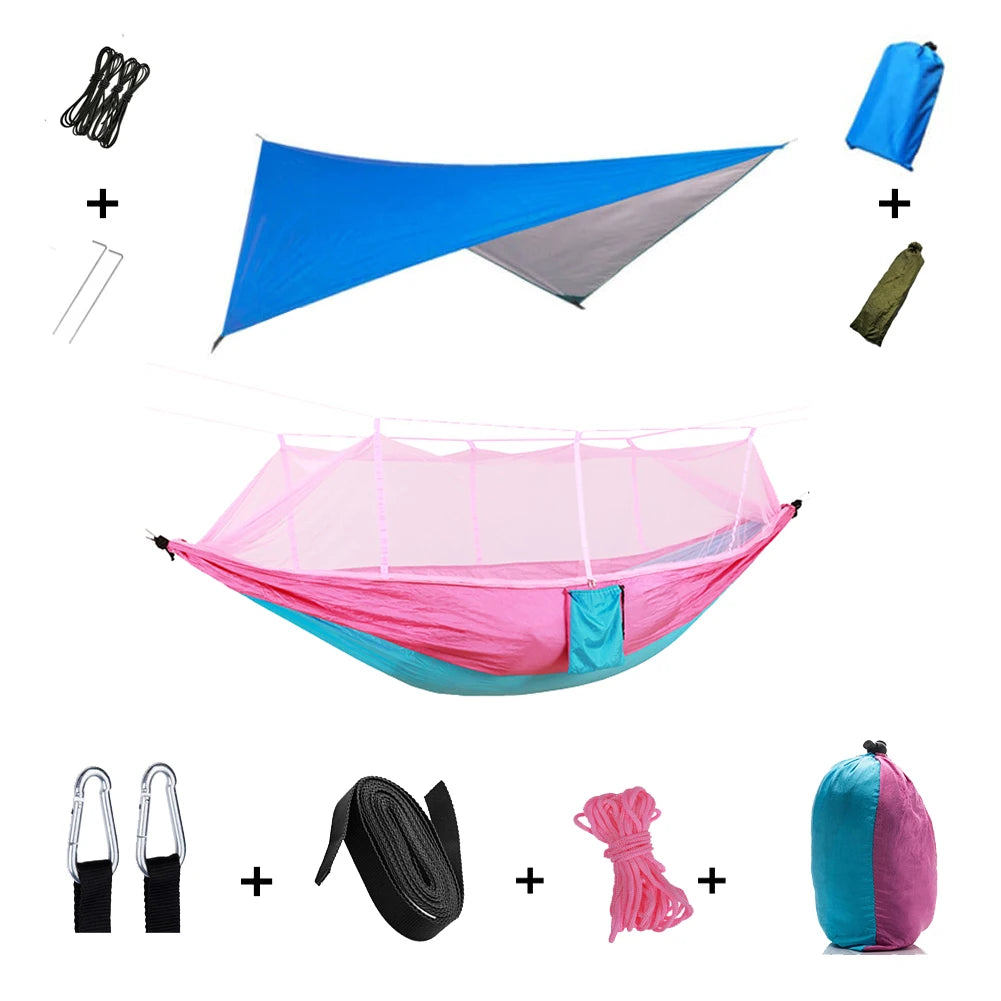 Anti Outdoor Camping Hammock With Mosquito Net And Rain Tent Equipment Supplies Shelters Camp Bed Survival Portable Hammock Wild Frontier Gear LLC