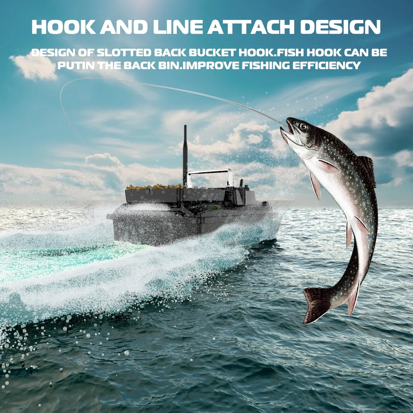 VWVIVIDWORLD Brand,500M Remote Control,RC Fishing Bait Boat,2KG Loaded,Fixed Speed Cruise,Waterproof,High Speed,4 Night Light