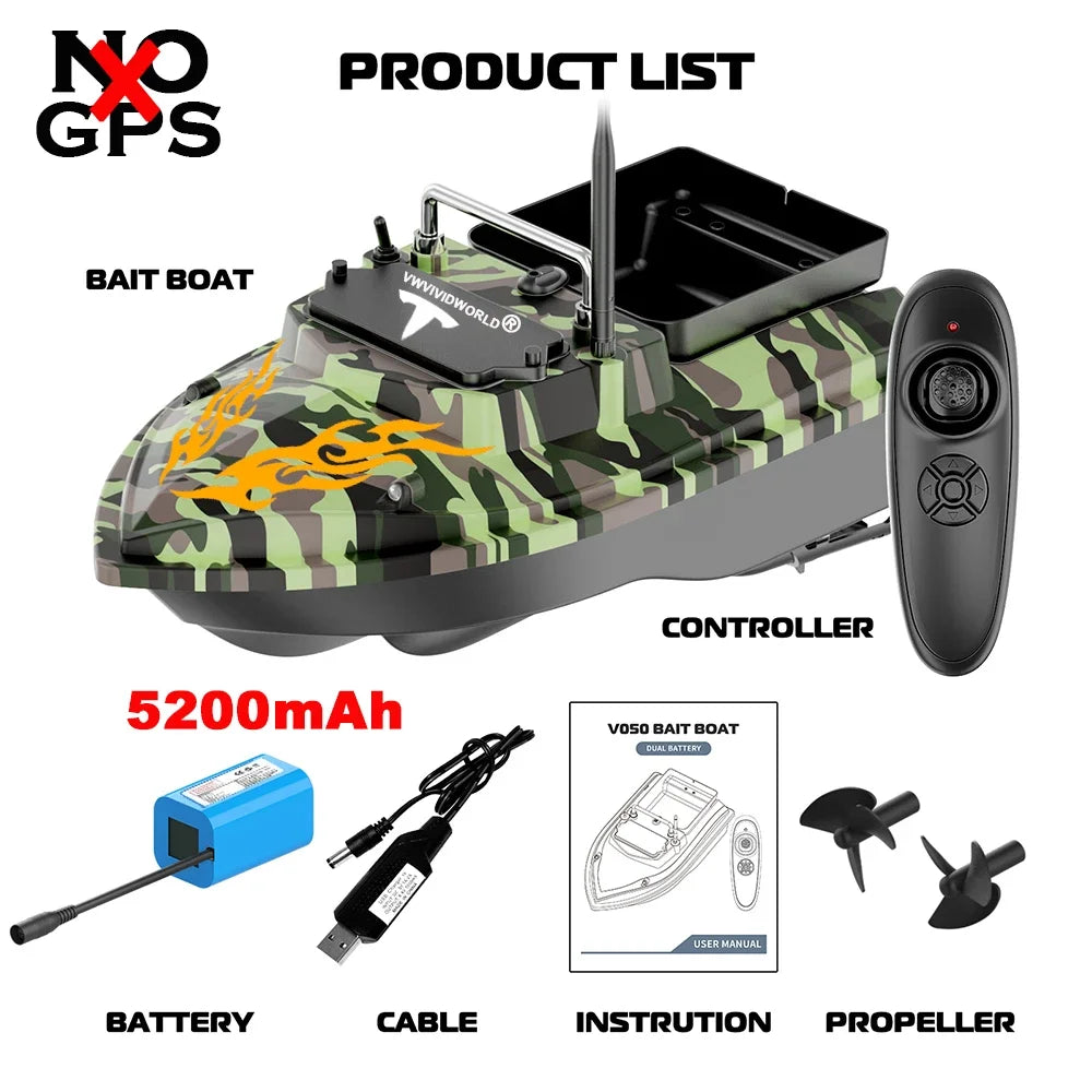 VWVIVIDWORLD Brand,High Quality,2024 New,Dual Battery,Long Battery Life,Large Capacity,RC Bait Boat,Remote Control Bait Boat