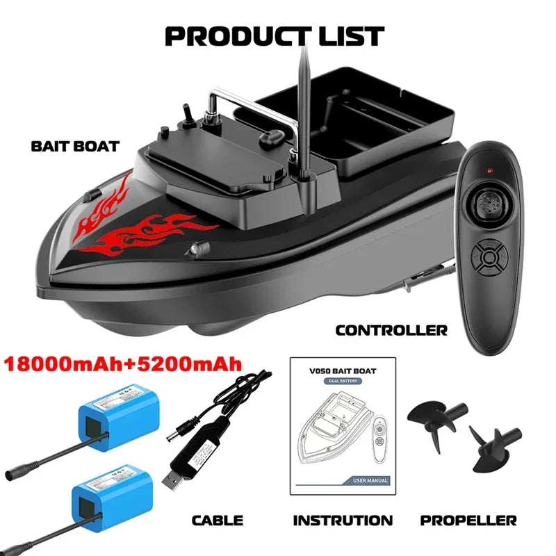 VWVIVIDWORLD Brand,500M Remote Control,RC Fishing Bait Boat,2KG Loaded,Fixed Speed Cruise,Waterproof,High Speed,4 Night Light