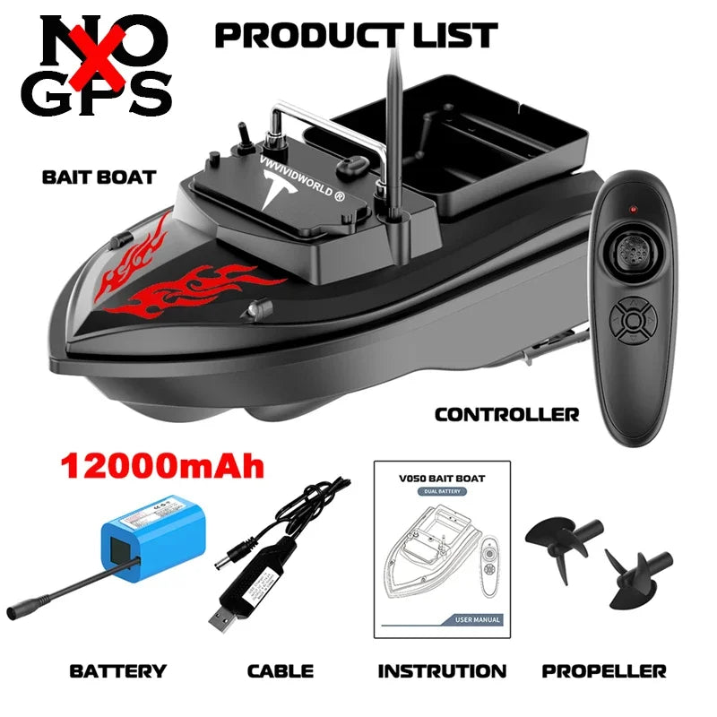 VWVIVIDWORLD Brand,High Quality,2024 New,Dual Battery,Long Battery Life,Large Capacity,RC Bait Boat,Remote Control Bait Boat