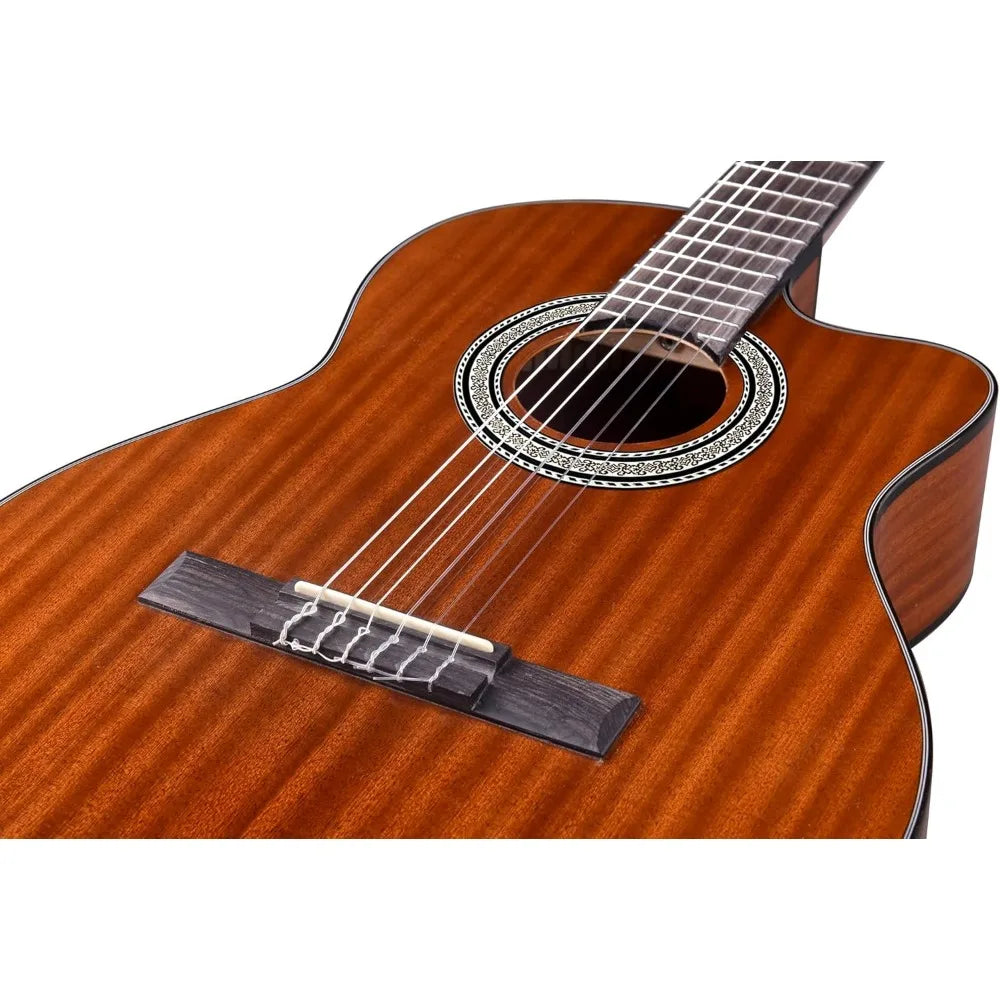 Guitar,Equipped with A4-band Equalizer EQ and Nylon Strings,Cut Nylon Strings,Classical Electric Guitar with Built-in Pickup Kit Wild Frontier Gear LLC