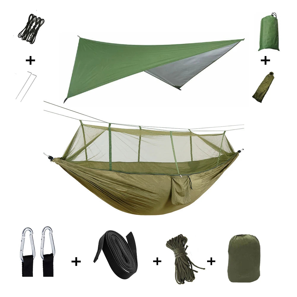 Anti Outdoor Camping Hammock With Mosquito Net And Rain Tent Equipment Supplies Shelters Camp Bed Survival Portable Hammock Wild Frontier Gear LLC