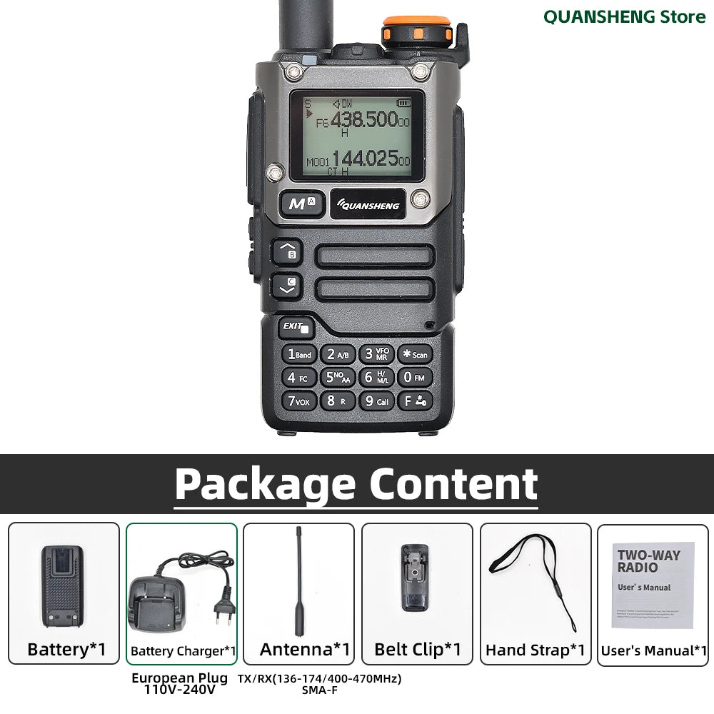 Quansheng UV K5 8 Walkie Talkie Am Fm Communication Two Way Radio Receiver Ham Amateur Long Range Wireless Set Transceiver