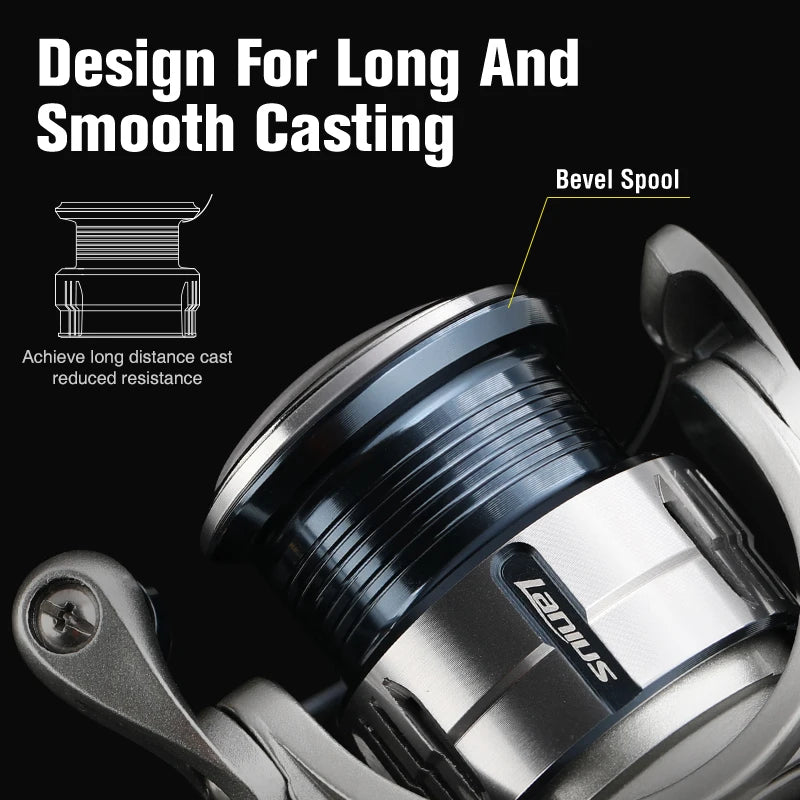 TSURINOYA Ultralight Carbon Spinning Fishing Reel LANIUS 800 1000 1500S 149g Shallow Spool Light Game Reel Stand Trout Wheel