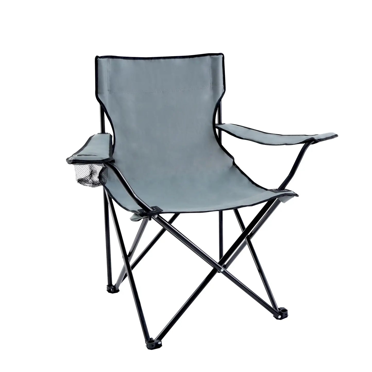 Portable Folding Grey Camping Chair, 1-Pack - Wild Frontier Gear LLC