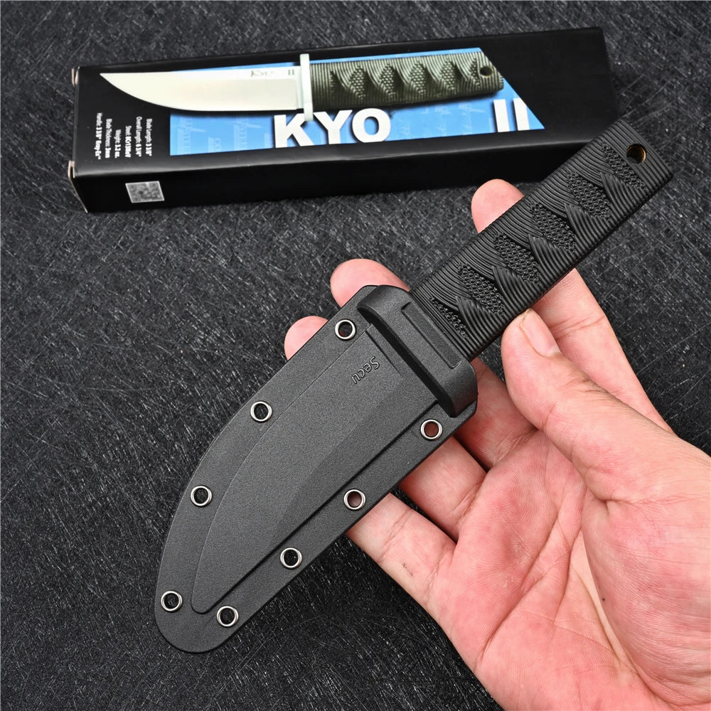 EDC Mini Samurai Combat Knife Outdoor Tactical Military Fixed Blade Self Defense Knives Hunting Multitool Survival Gear Tools