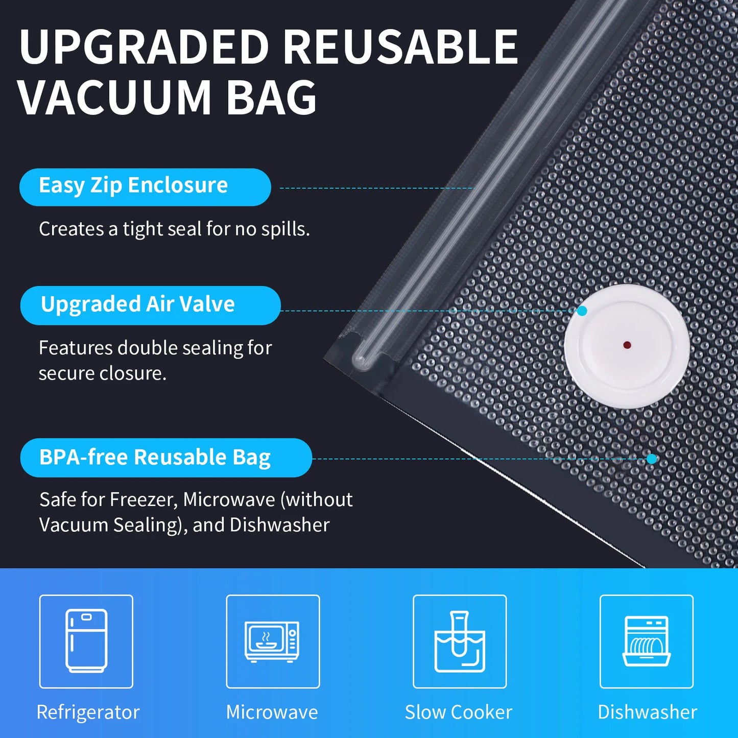 Handheld Vacuum Sealer for Food Storage – 35kPa Strong Suction, Rechargeable 1200mAh Battery, Includes BPA-Free Vacuum Bags, Win